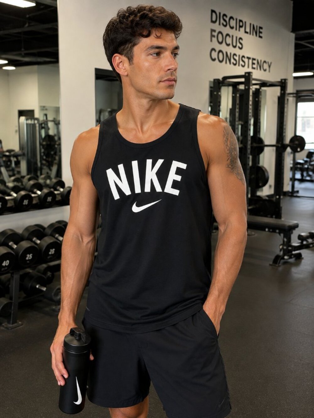Nike Dri-FIT Logo Tank Top Black Large